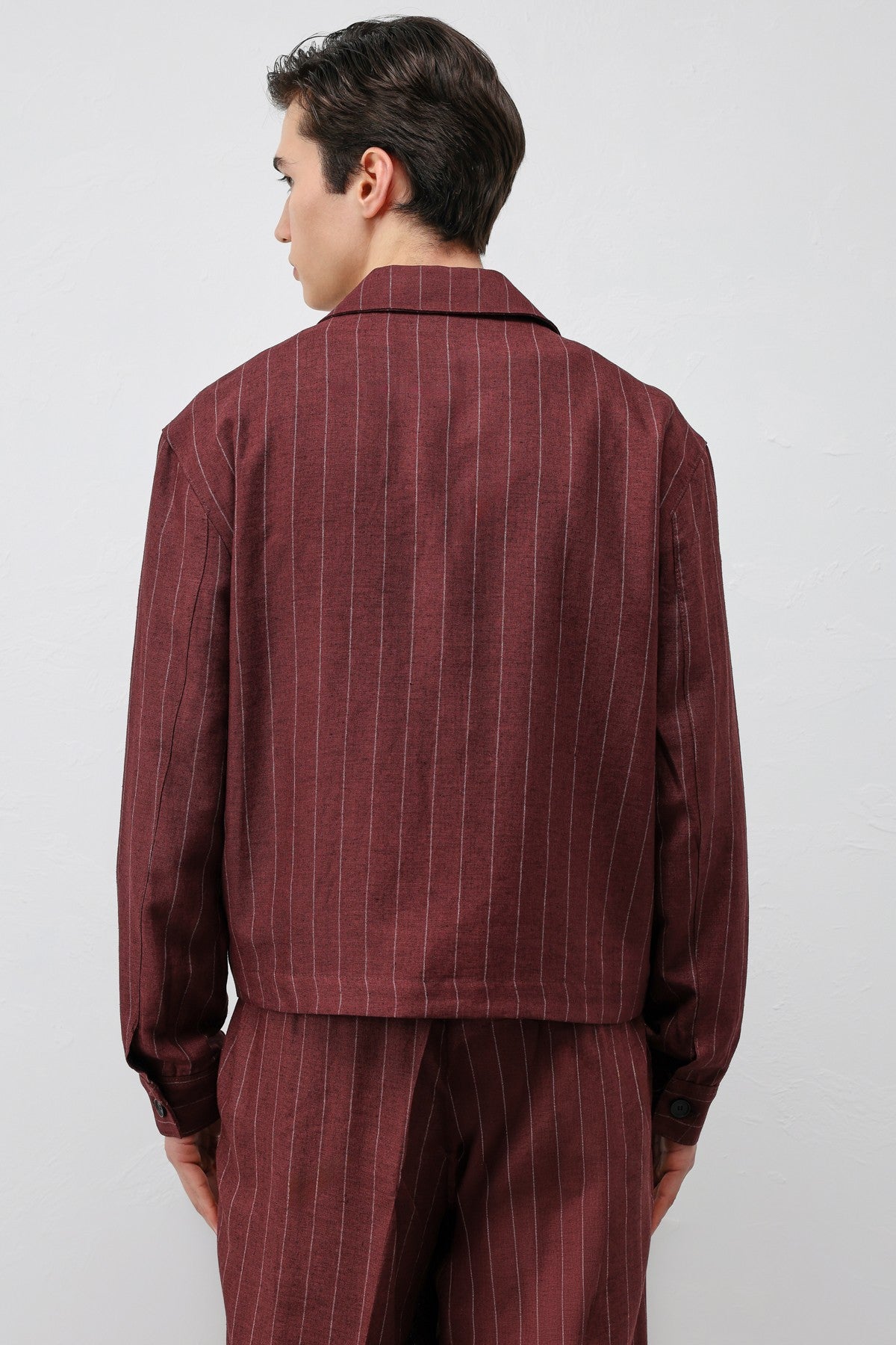 Antioch Men's Striped Jacket with Linen Blend