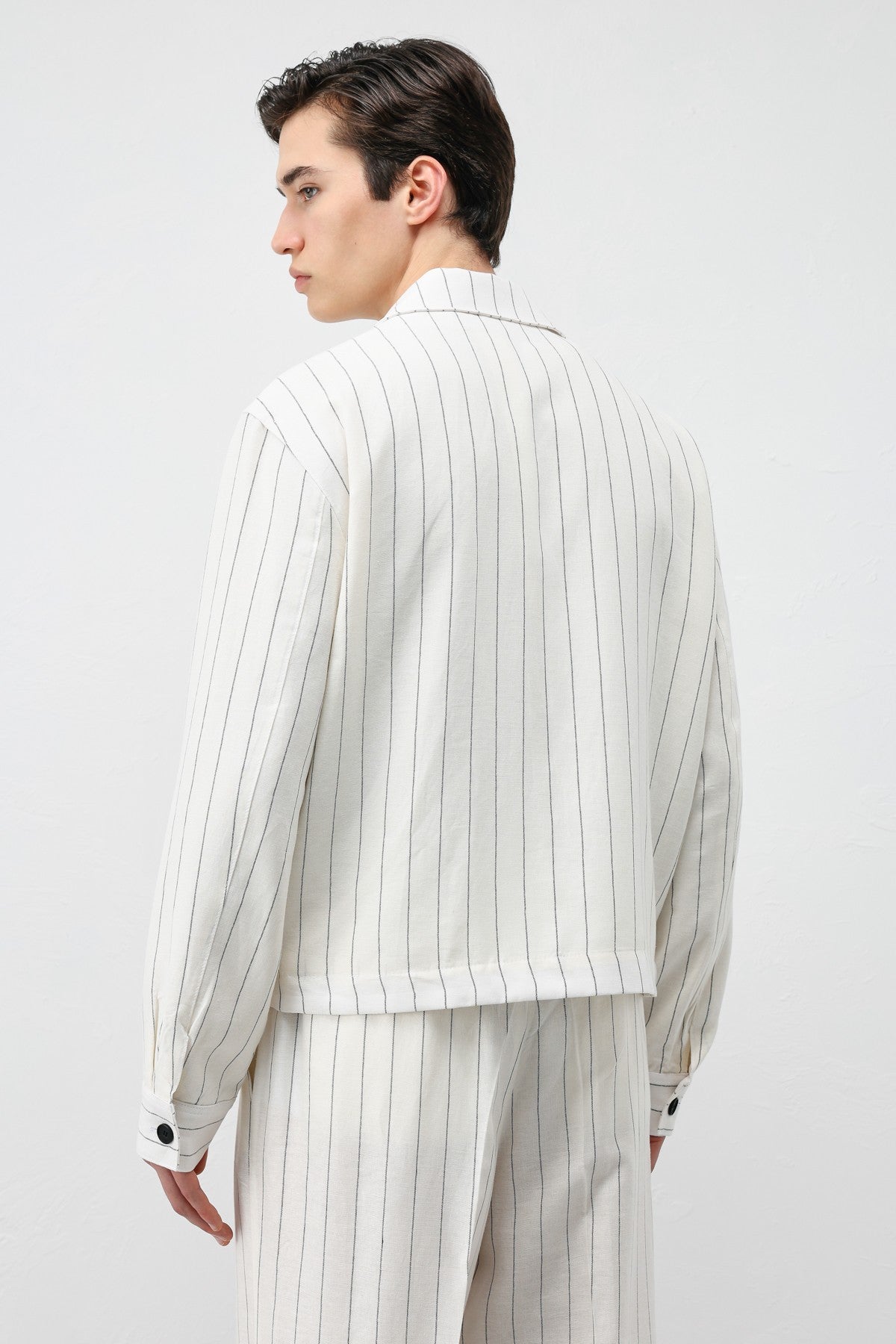 Antioch Men's Striped Jacket with Linen Blend