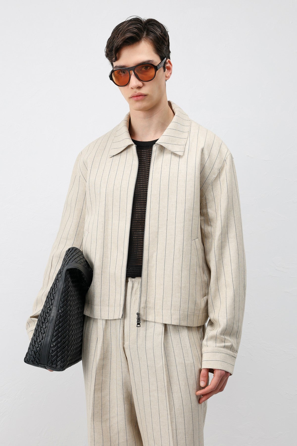 Antioch Men's Striped Jacket with Linen Blend