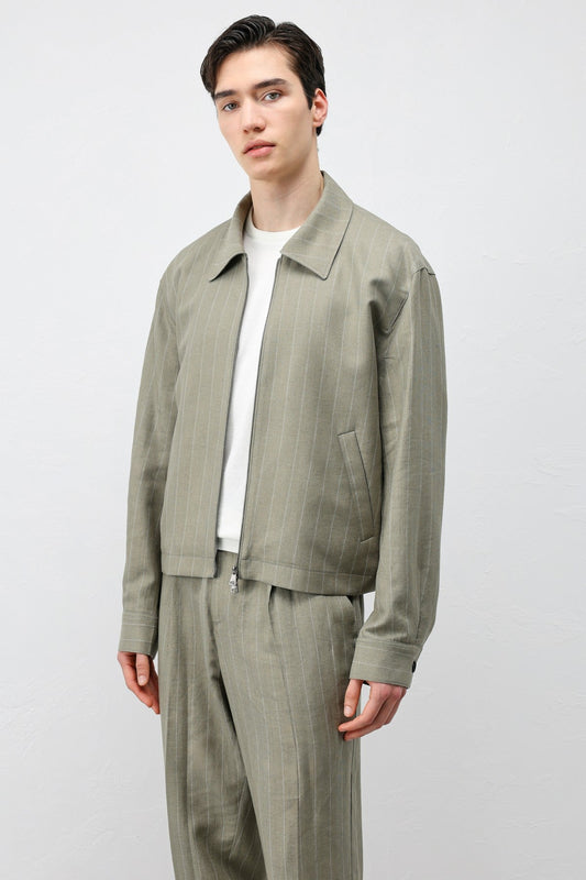 Antioch Men's Striped Jacket with Linen Blend