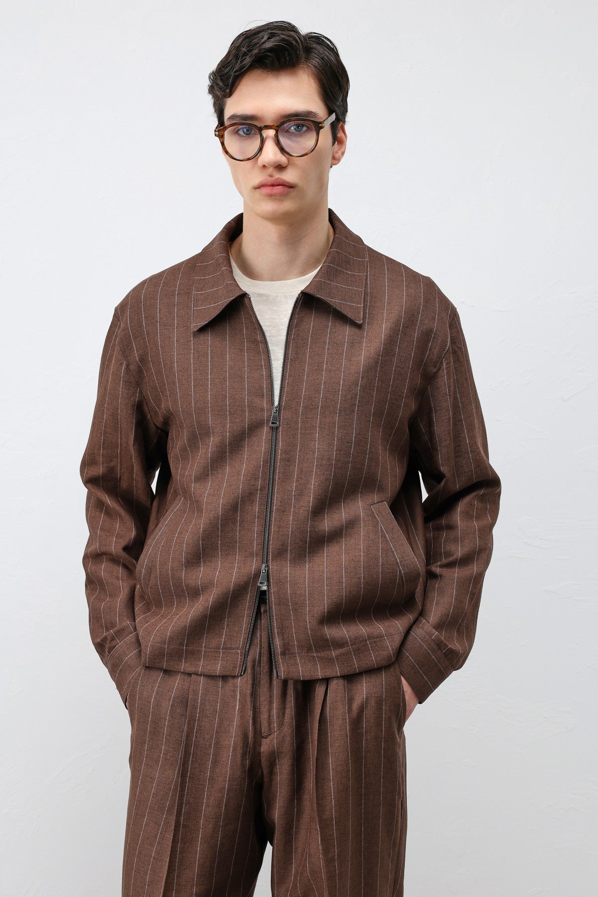 Antioch Men's Striped Jacket with Linen Blend