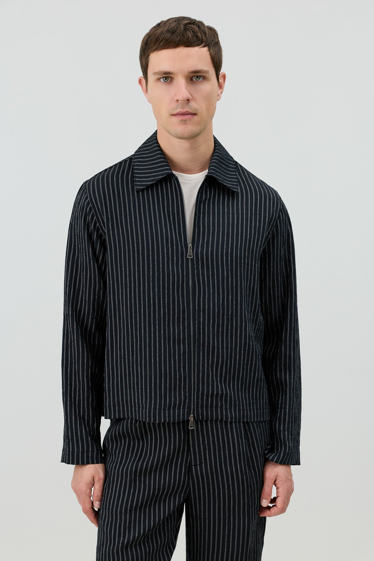 Antioch Men's Striped Jacket with Modal Blend