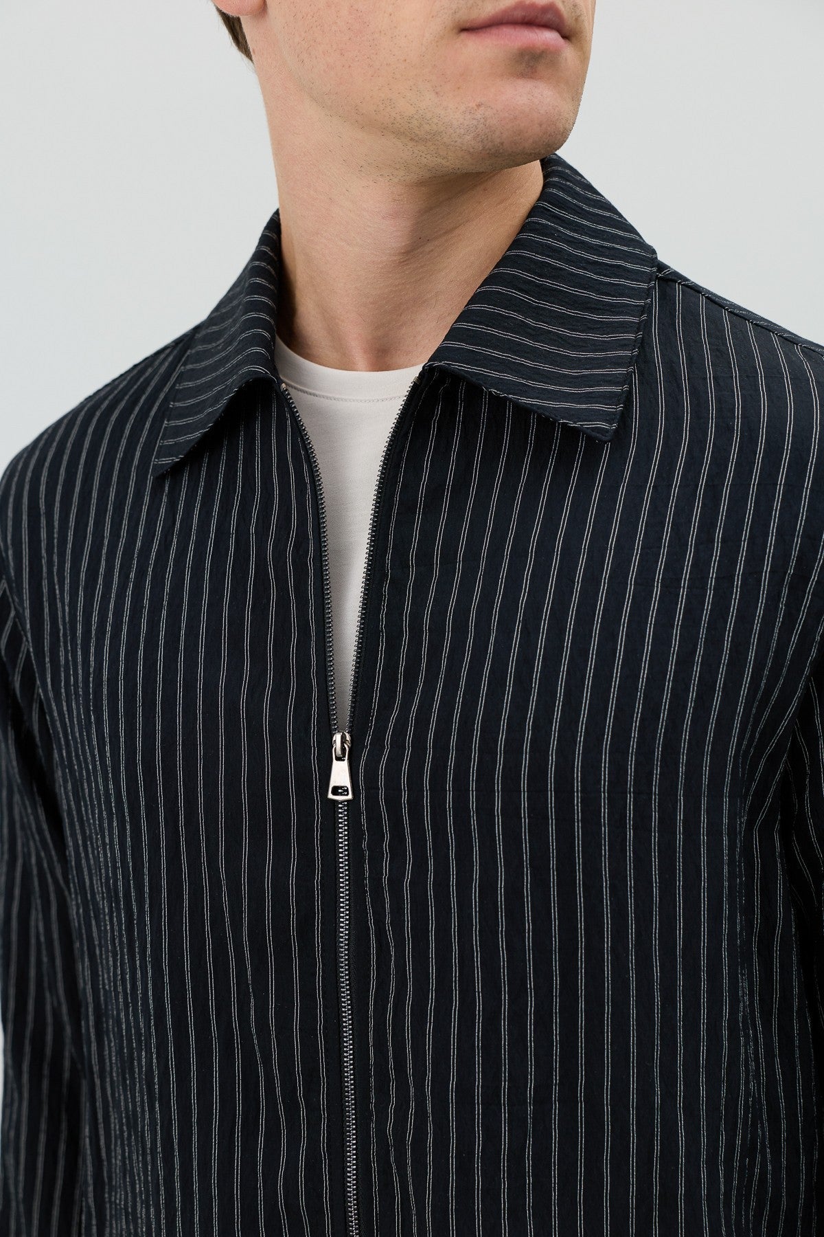 Antioch Men's Striped Jacket with Modal Blend