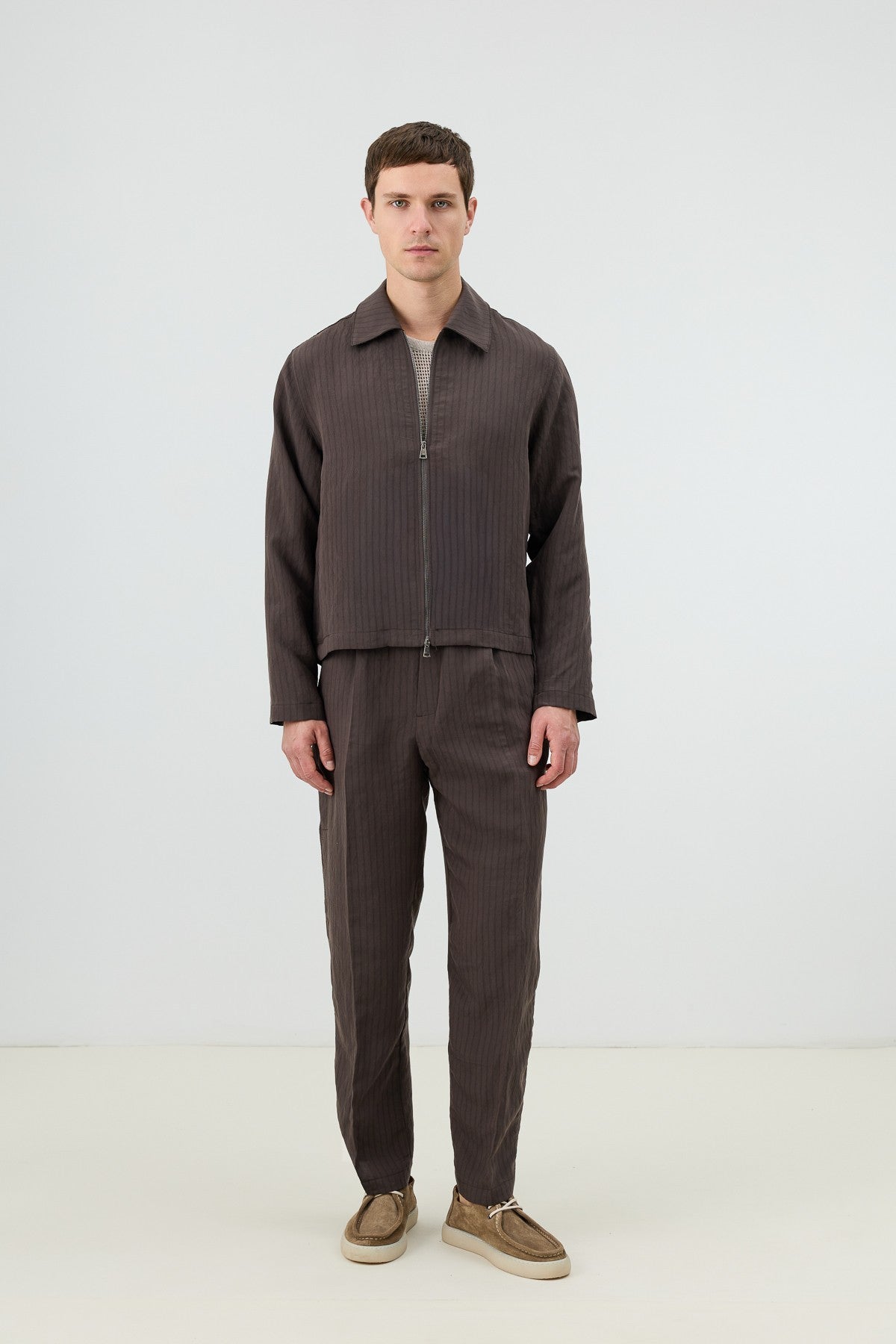 Antioch Men's Striped Jacket with Modal Blend