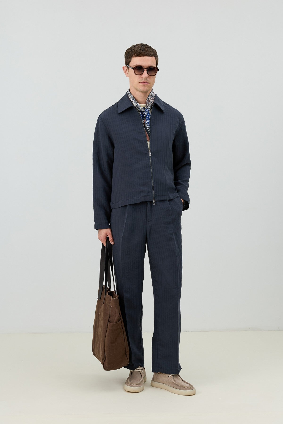 Antioch Men's Striped Jacket with Modal Blend