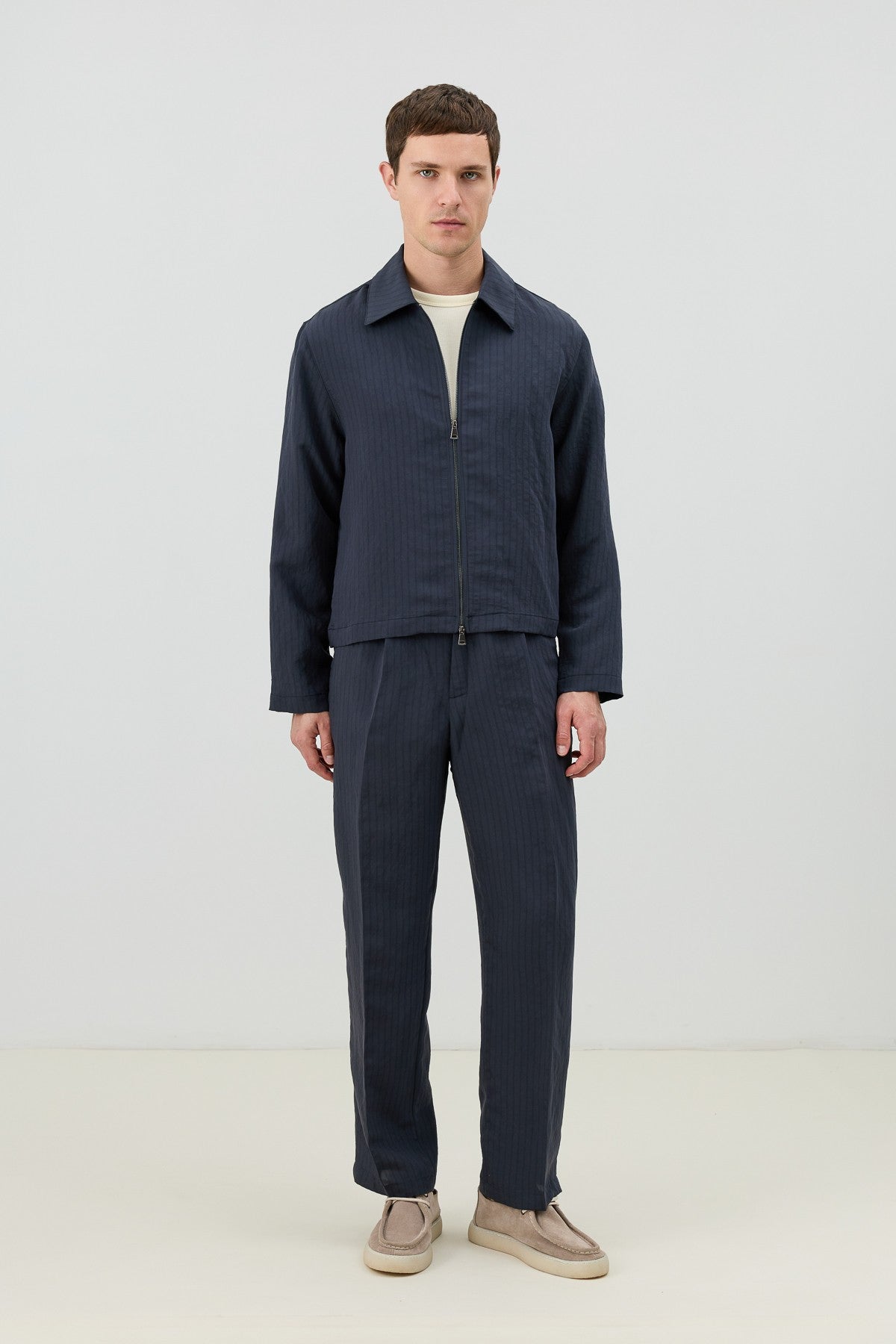 Antioch Men's Striped Jacket with Modal Blend