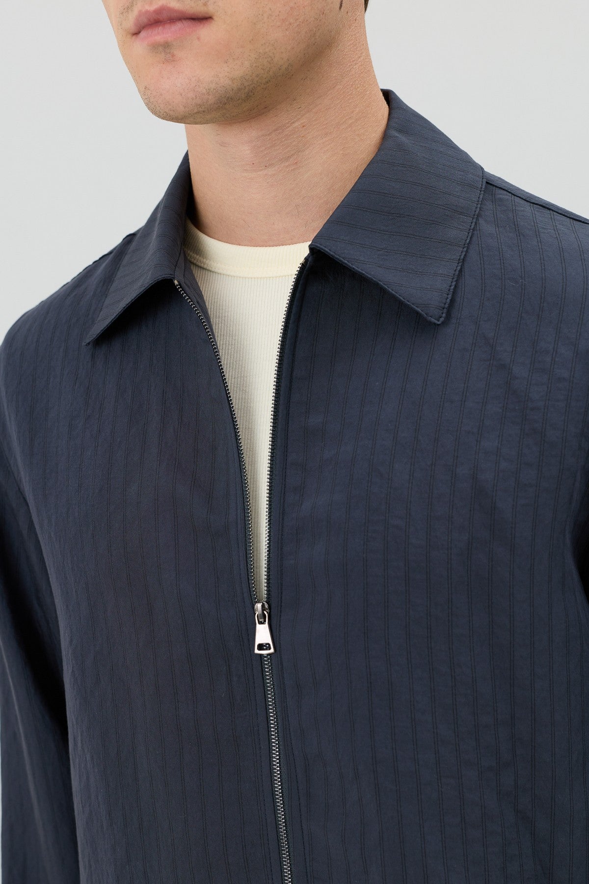 Antioch Men's Striped Jacket with Modal Blend