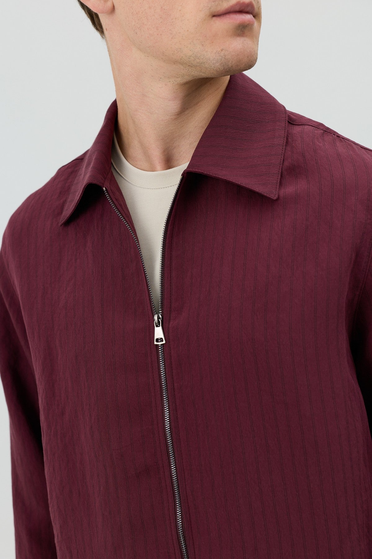 Antioch Men's Striped Jacket with Modal Blend