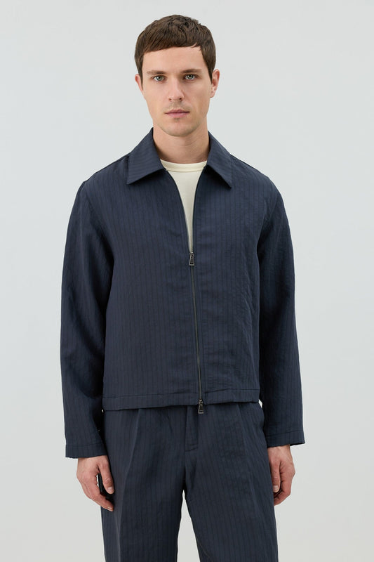 Antioch Men's Striped Jacket with Modal Blend