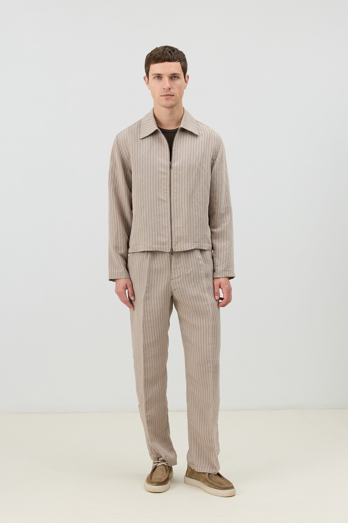 Antioch Men's Striped Jacket with Modal Blend