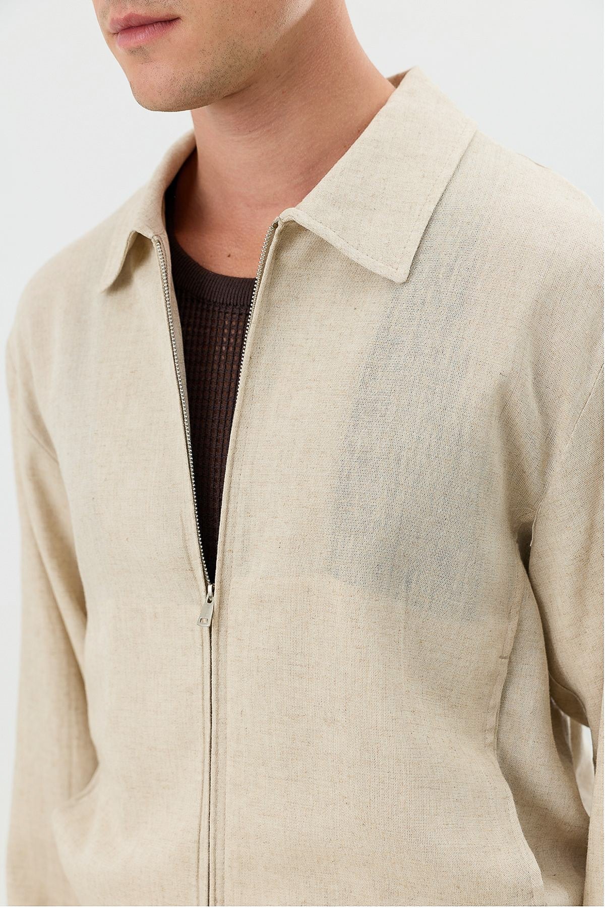 Linen-Blend Summer Jacket