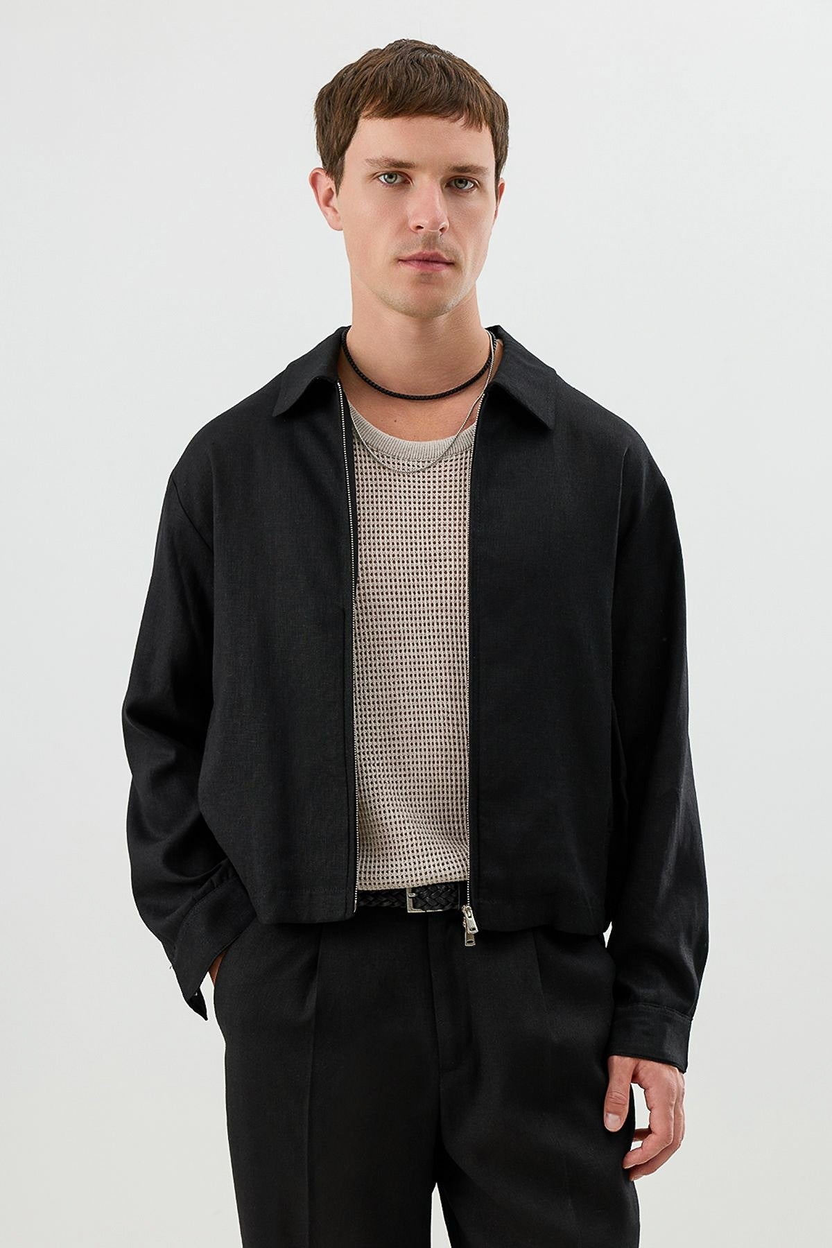 Linen-Blend Summer Jacket