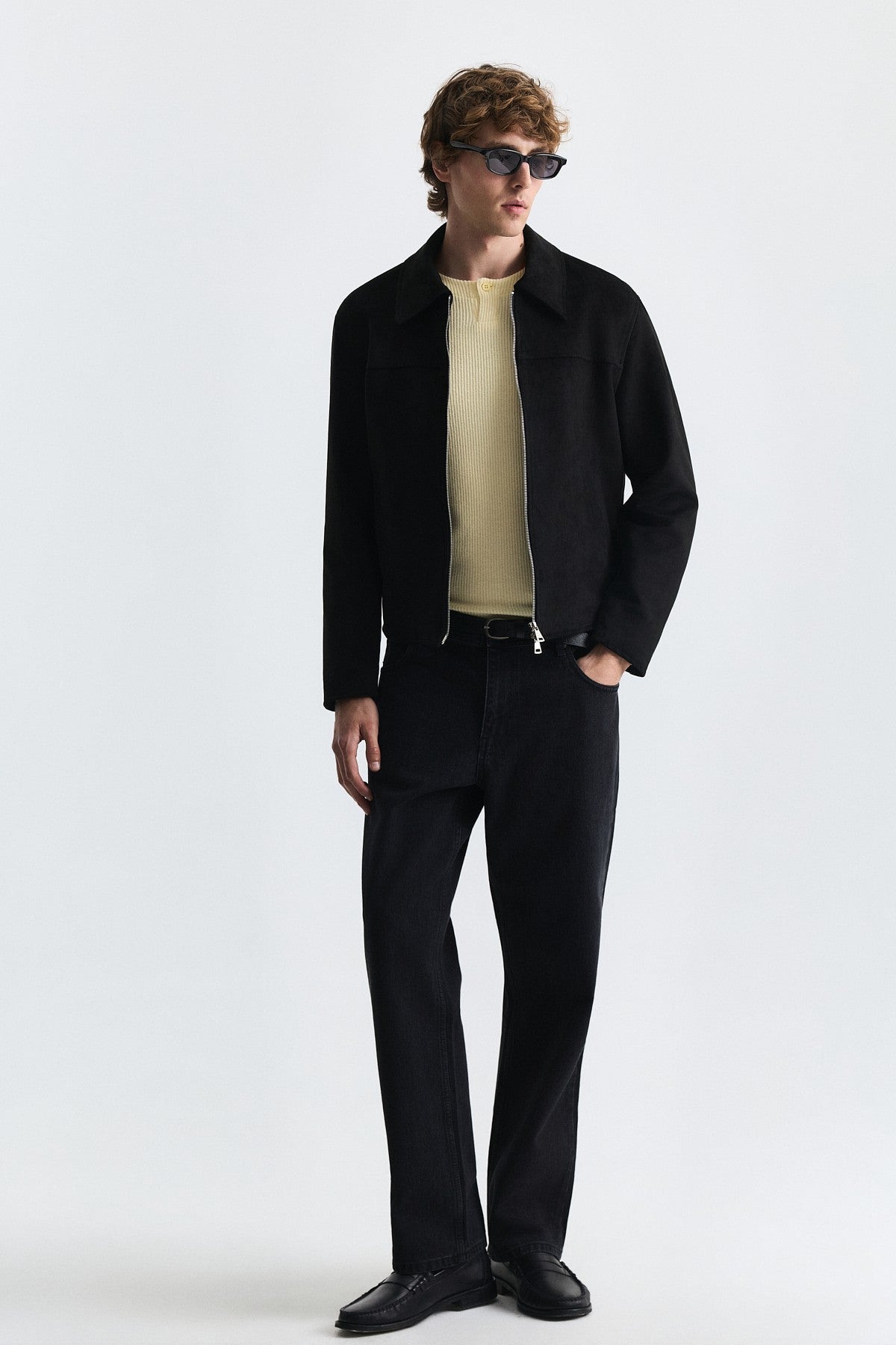 Faux Suede Boxy-Fit Jacket