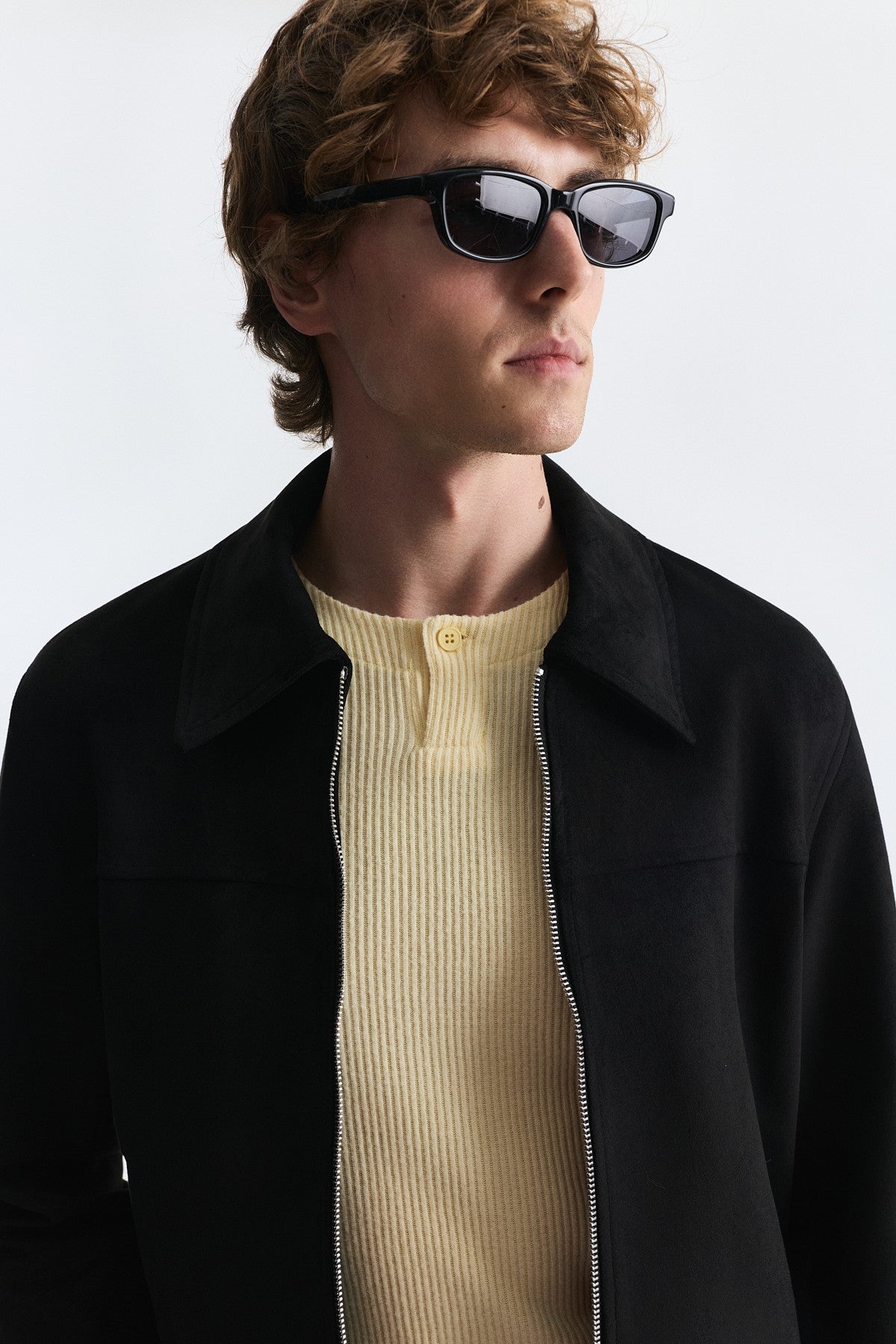 Faux Suede Boxy-Fit Jacket