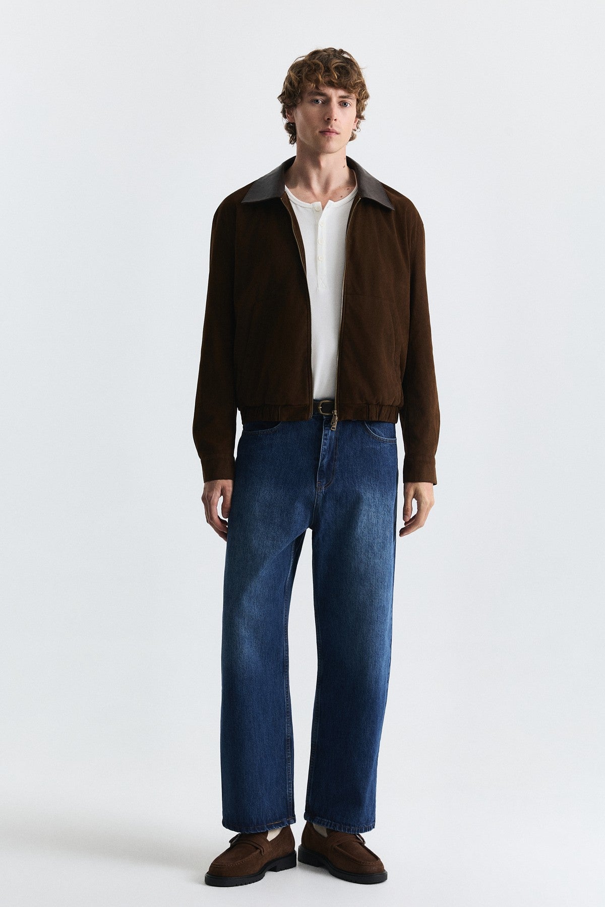 Faux Leather Collar Jacket