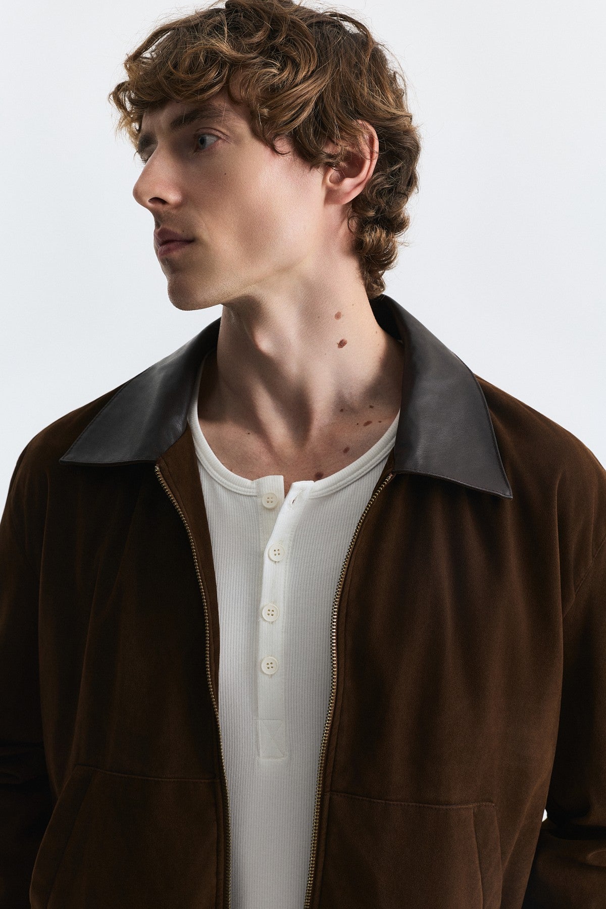 Faux Leather Collar Jacket