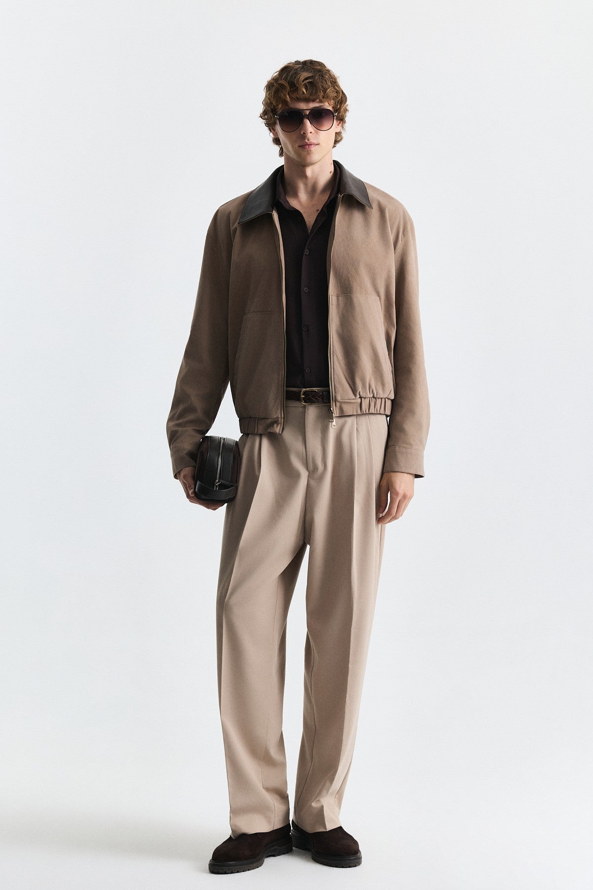 Faux Leather Collar Jacket