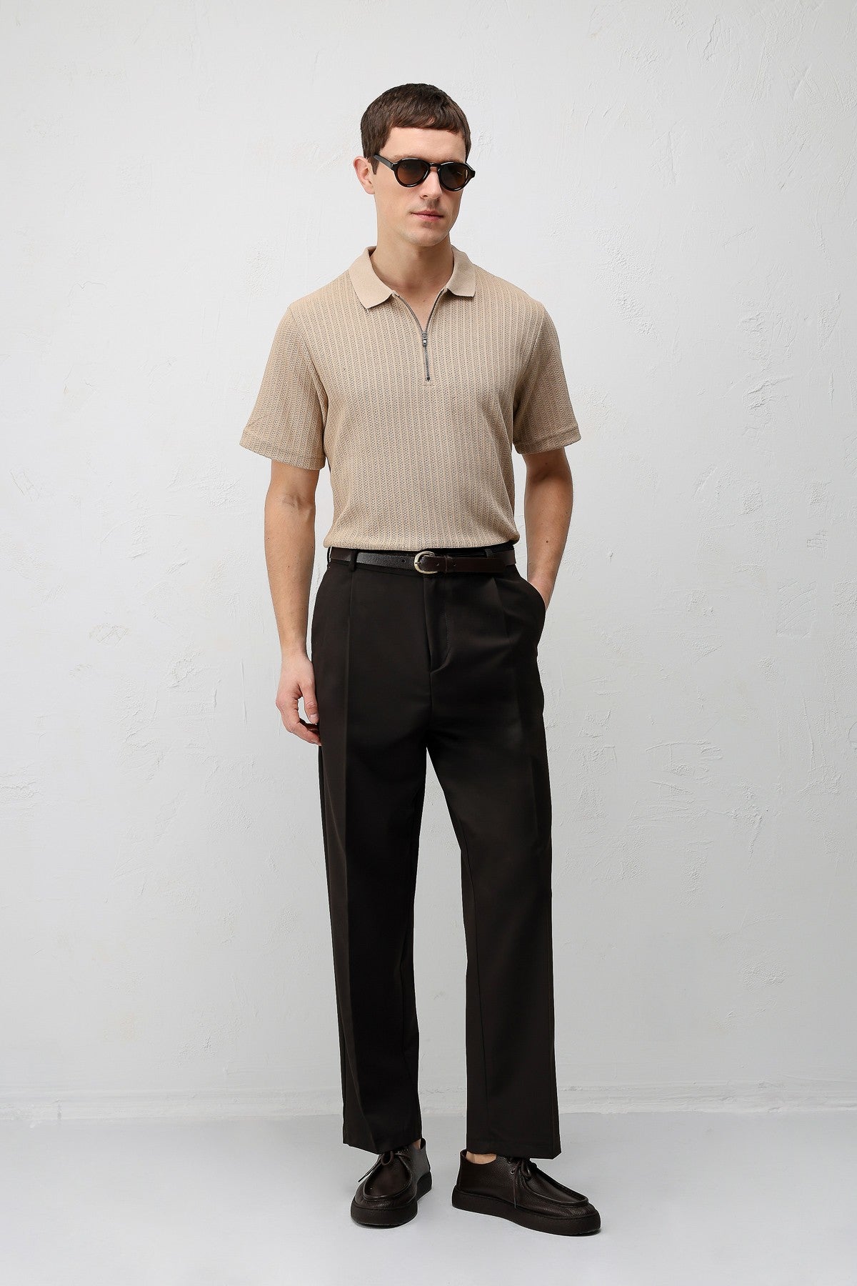 Antioch Textured Knit Polo Neck Men's T-Shirt