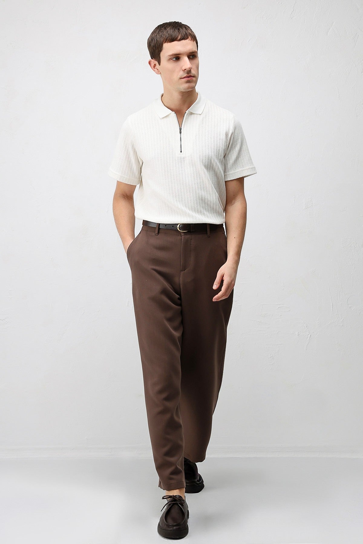 Antioch Textured Knit Polo Neck Men's T-Shirt