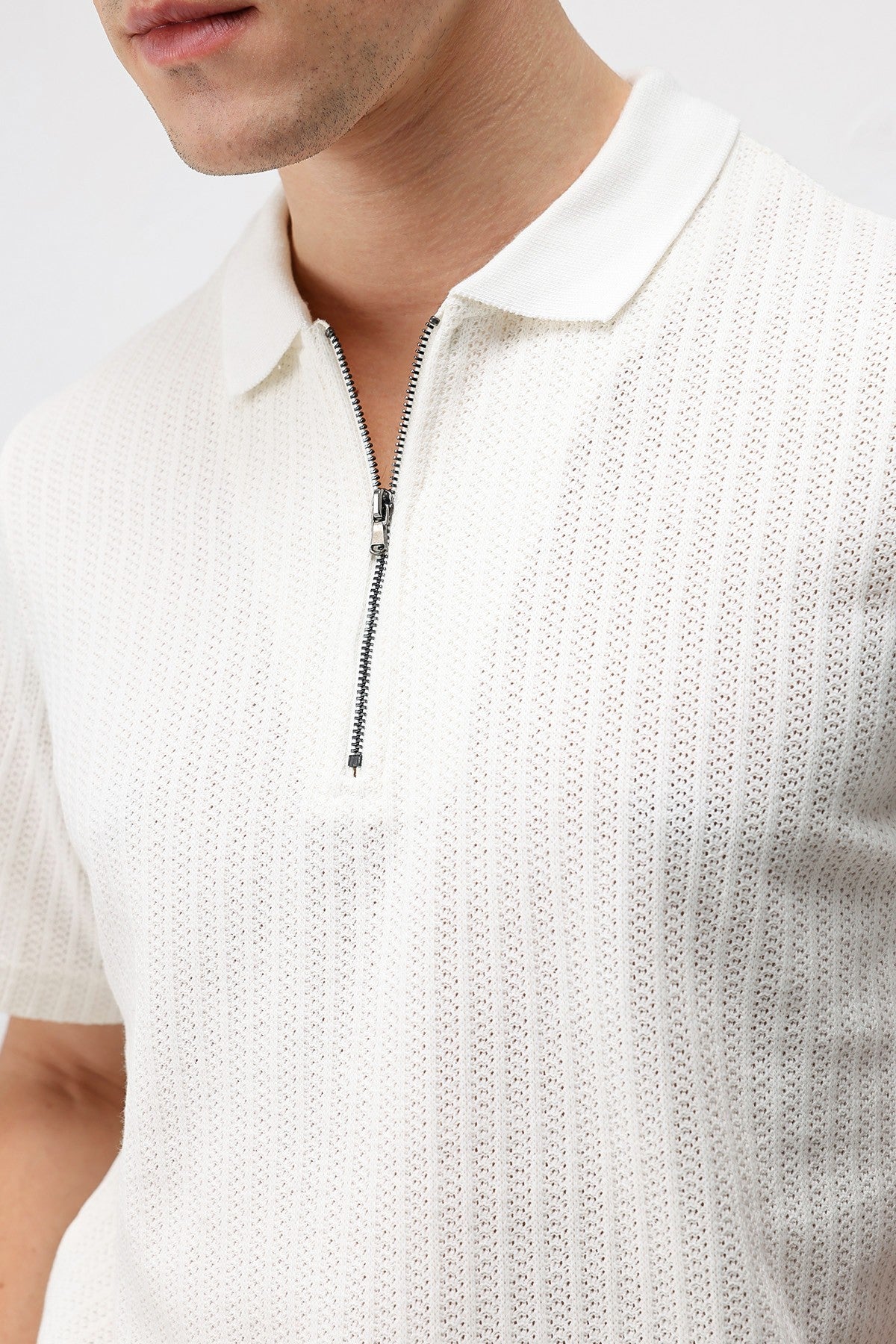 Antioch Textured Knit Polo Neck Men's T-Shirt