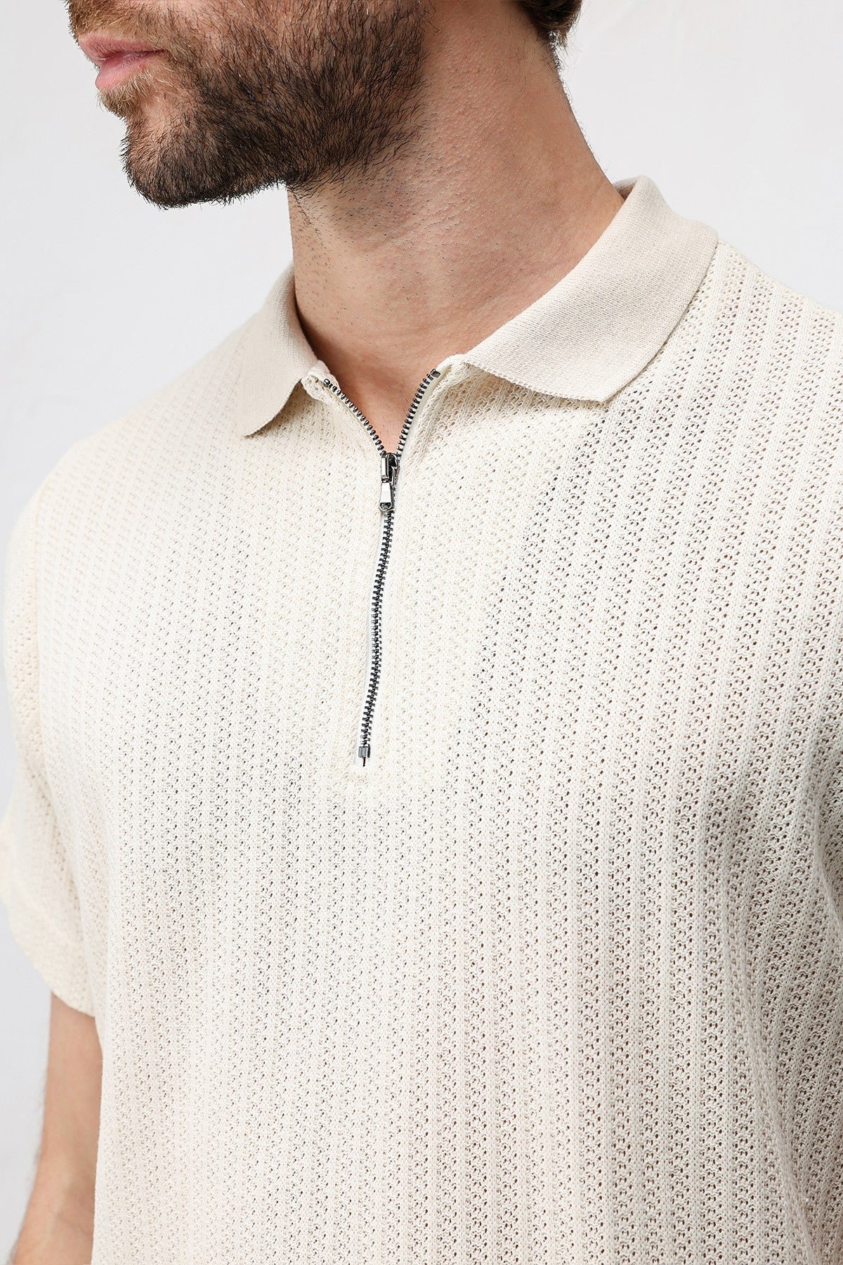 Antioch Textured Knit Polo Neck Men's T-Shirt