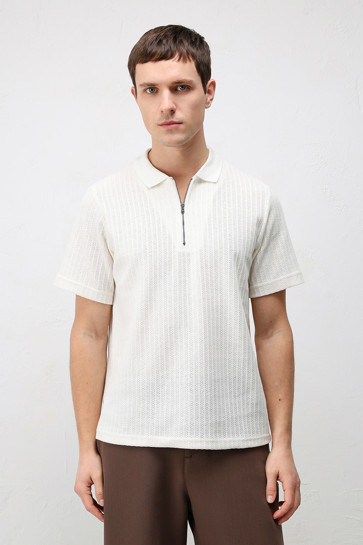 Antioch Textured Knit Polo Neck Men's T-Shirt