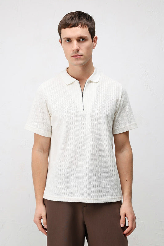 Antioch Textured Knit Polo Neck Men's T-Shirt