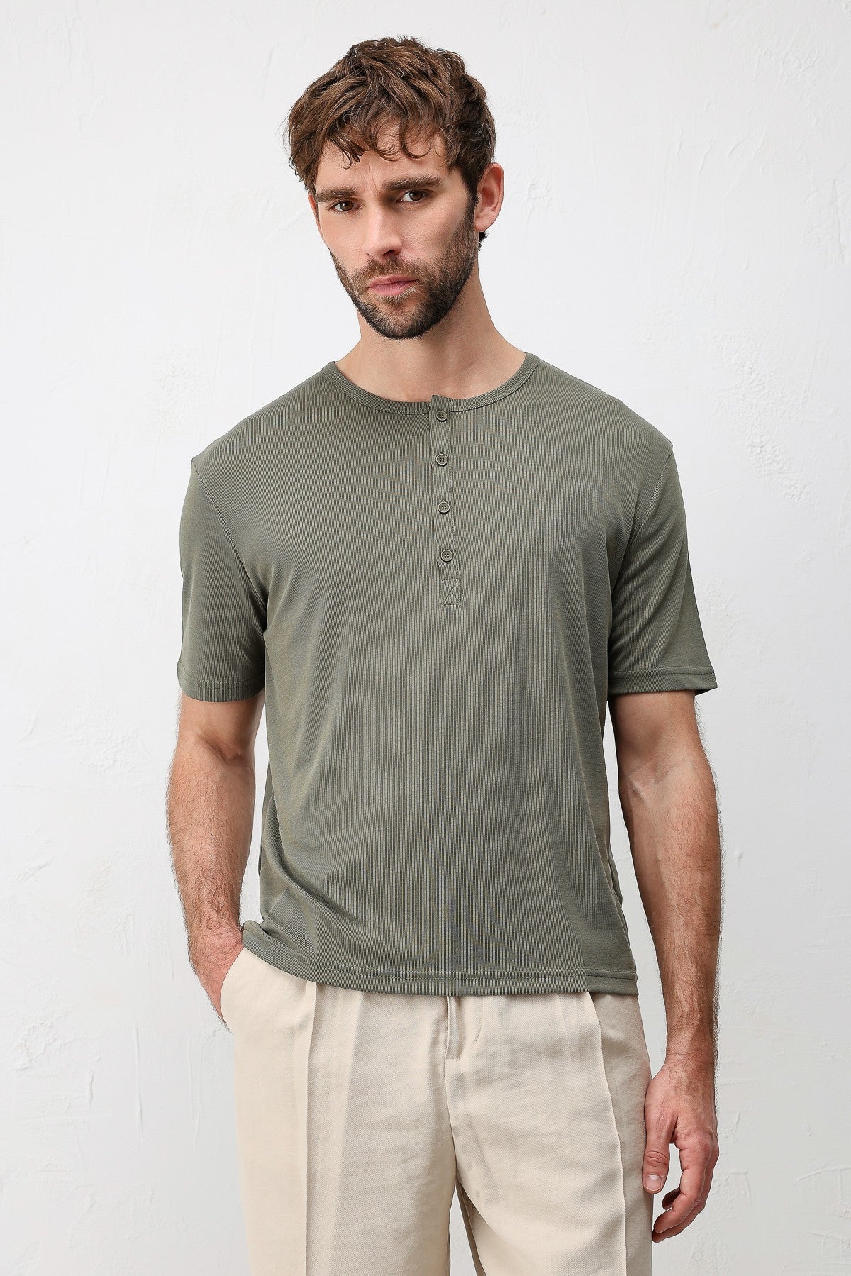 Men's Button-Down Collar T-Shirt