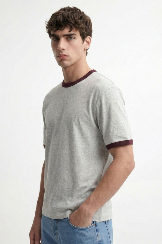 Men's T-Shirt with Contrast Collar
