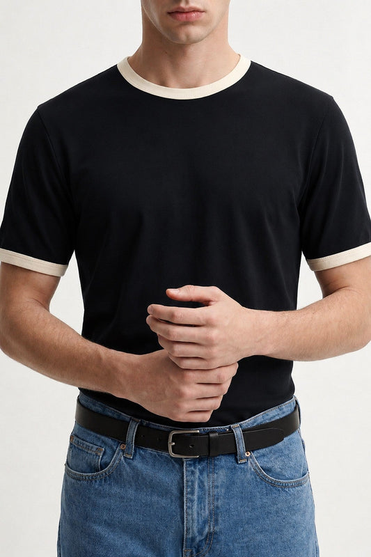 Men's T-Shirt with Contrast Collar