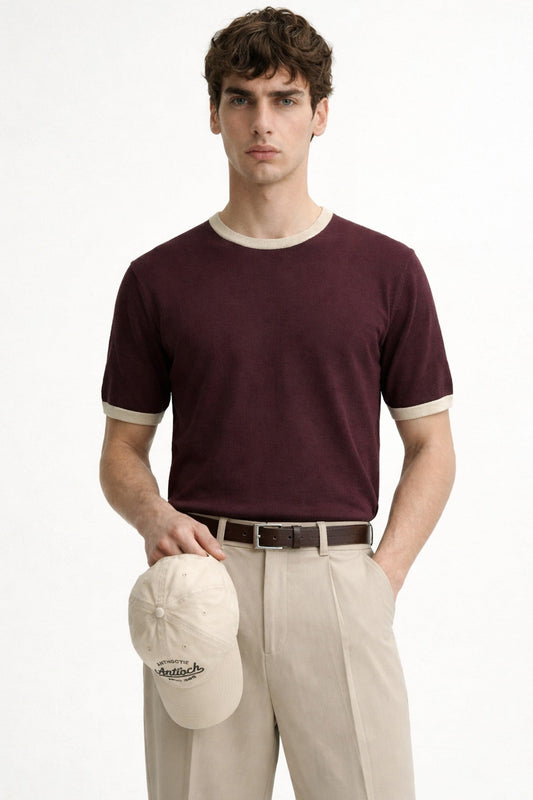 Men's T-Shirt with Contrast Collar