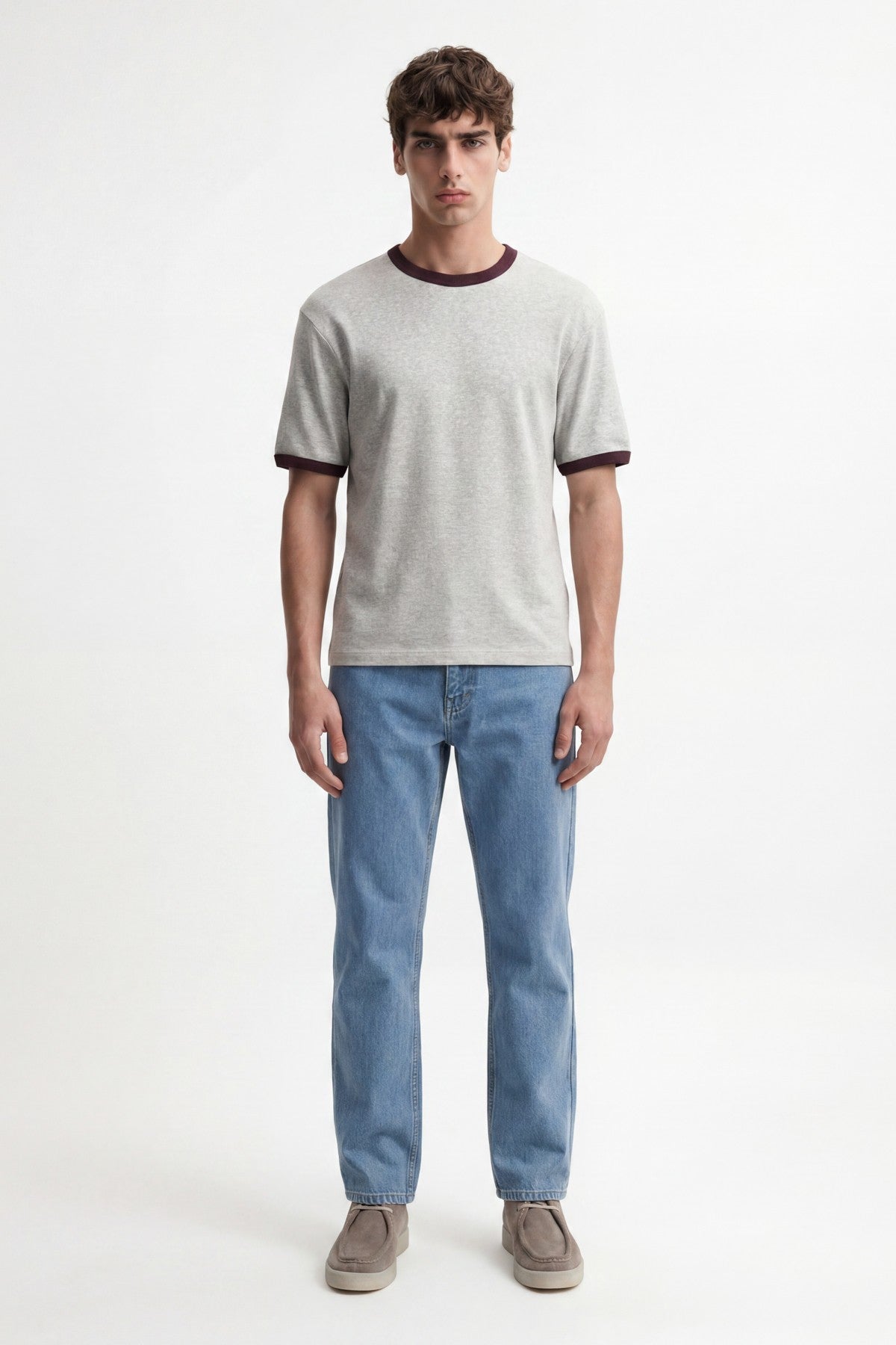 Men's T-Shirt with Contrast Collar