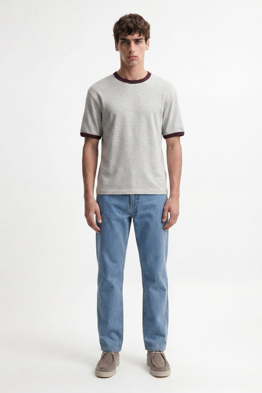 Men's T-Shirt with Contrast Collar