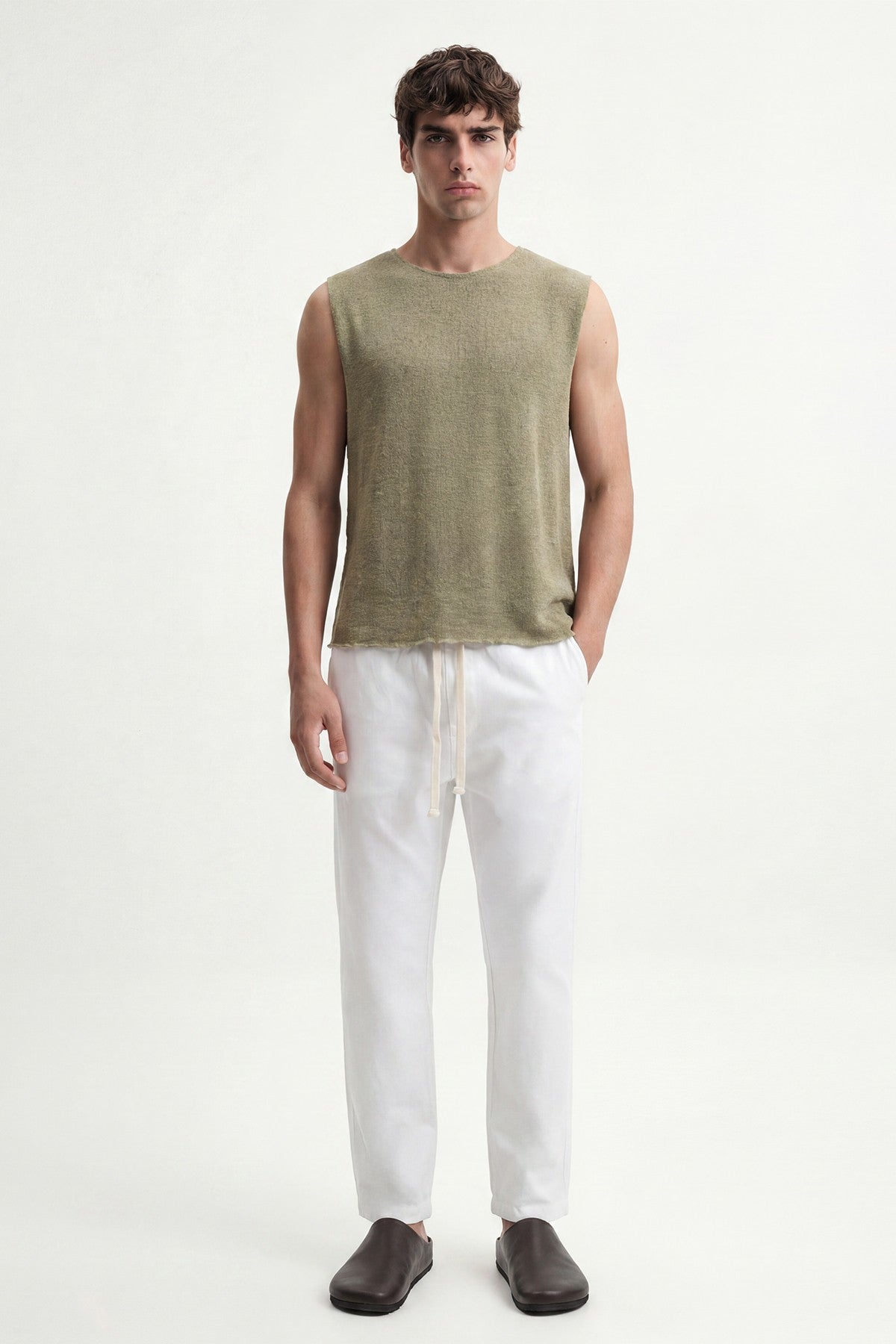 Relax Fit Textured Sleeveless T-shirt