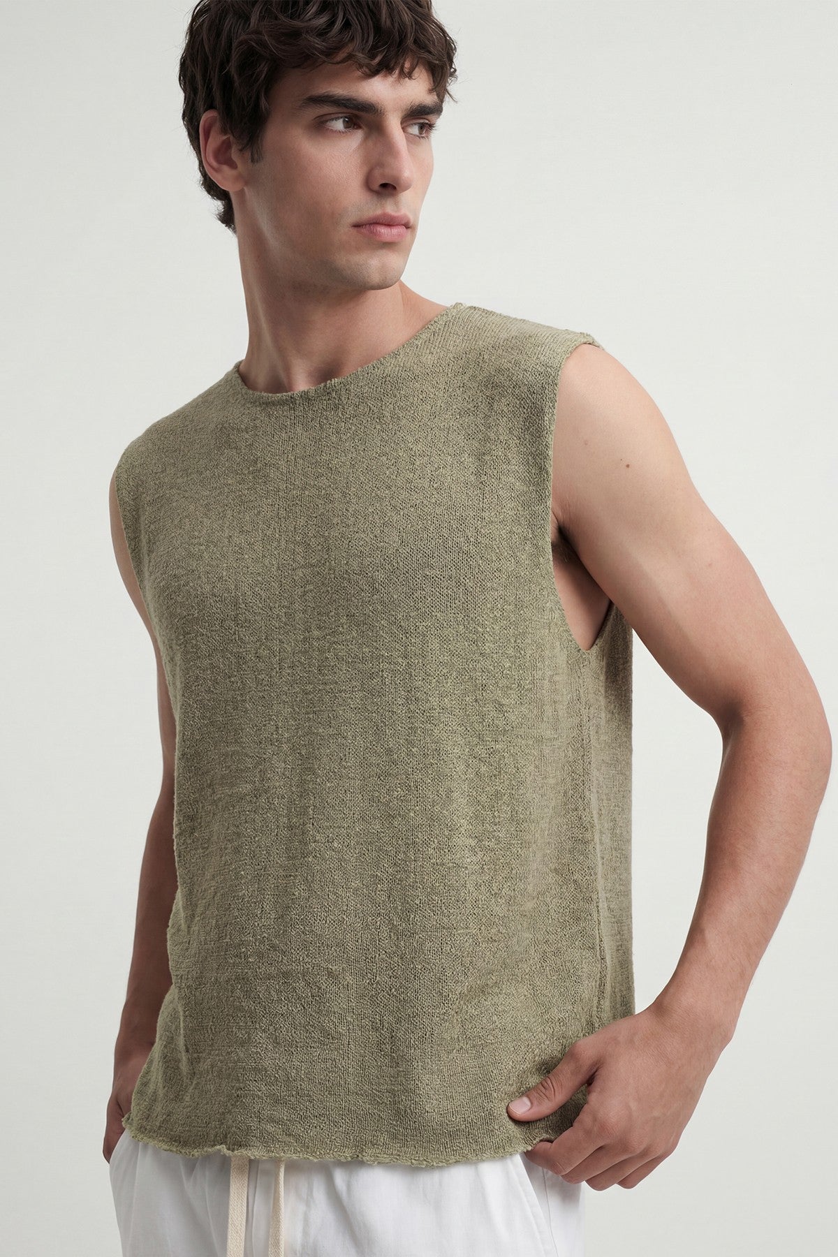 Relax Fit Textured Sleeveless T-shirt
