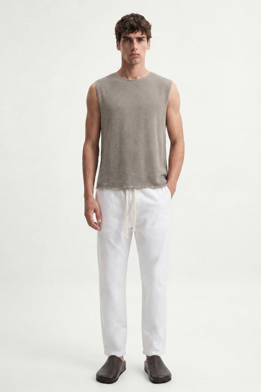 Relax Fit Textured Sleeveless T-shirt