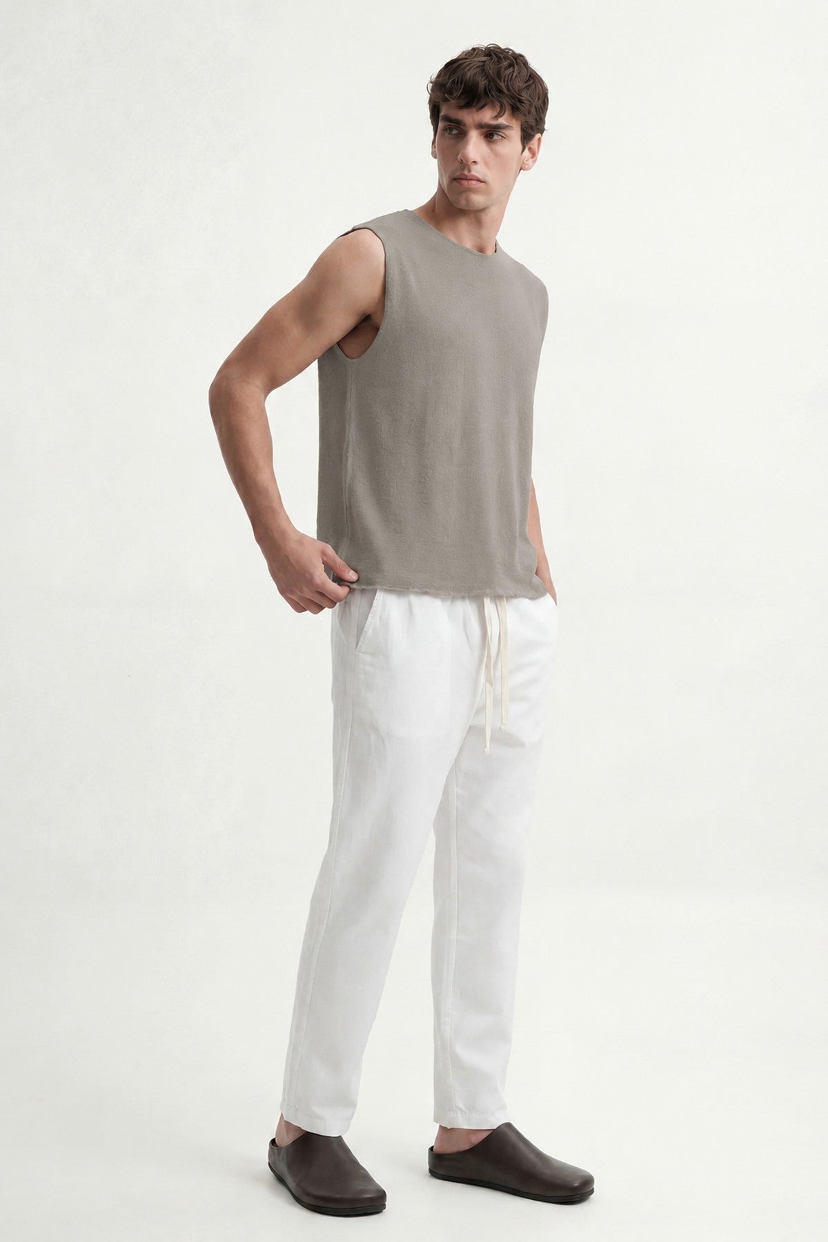 Relax Fit Textured Sleeveless T-shirt