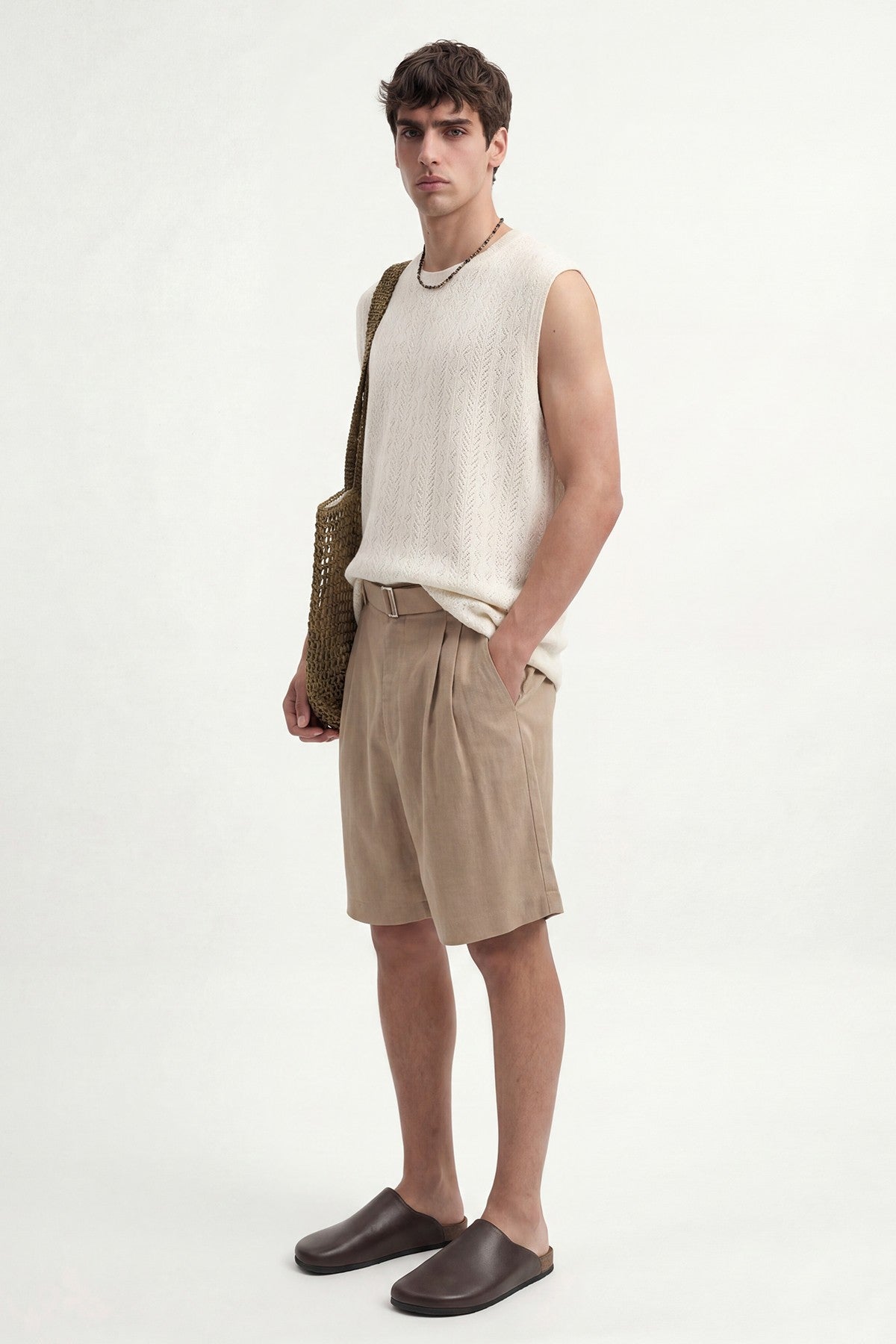 Embroidered Sleeveless T-Shirt