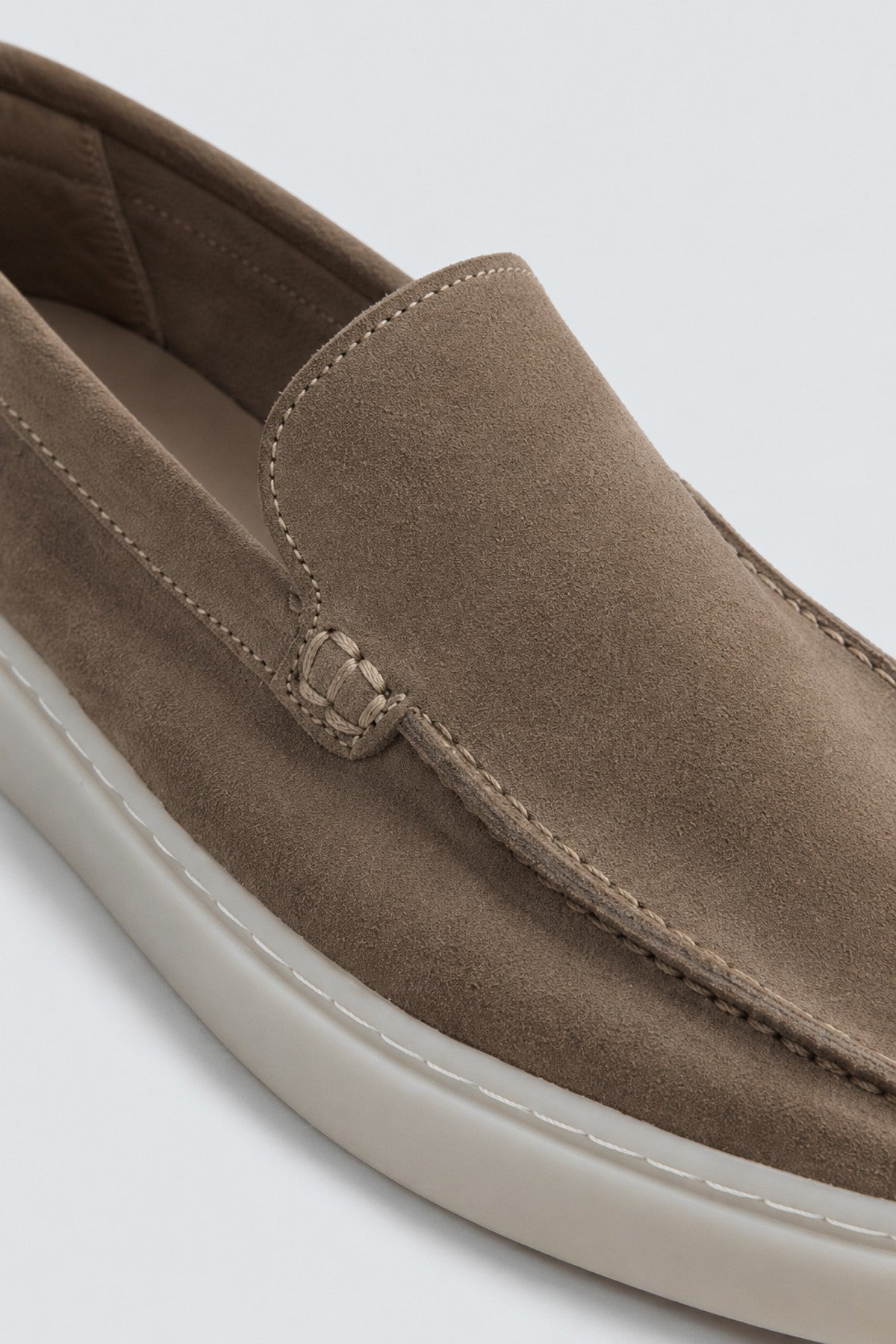 Stitched-Toe Suede Moccasins