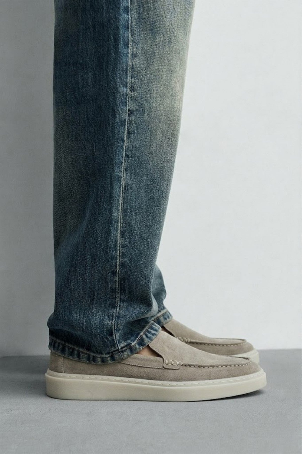 Antioch Stitched-Toe Suede Leather Moccasins