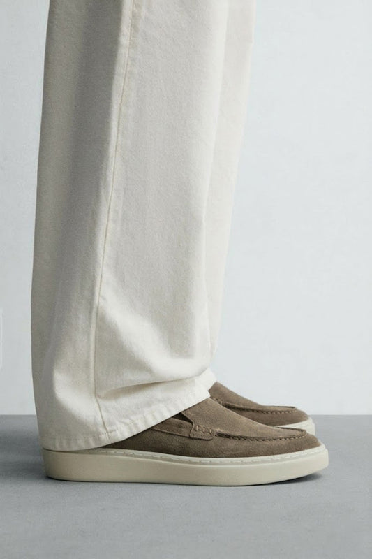 Antioch Stitched-Toe Suede Leather Moccasins