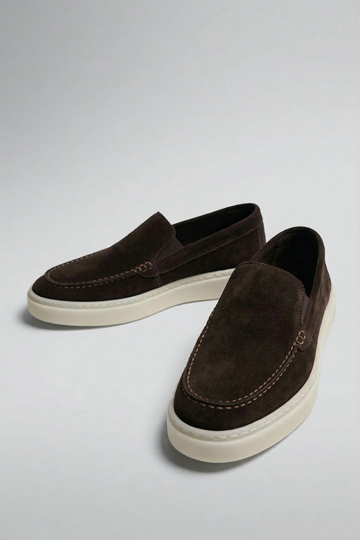 Antioch Stitched-Toe Suede Leather Moccasins