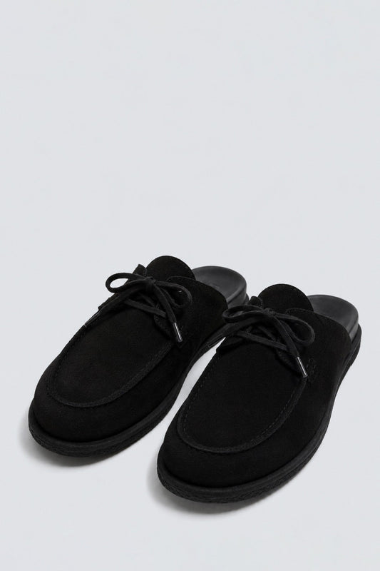 100% Suede Lace-Up Sabot