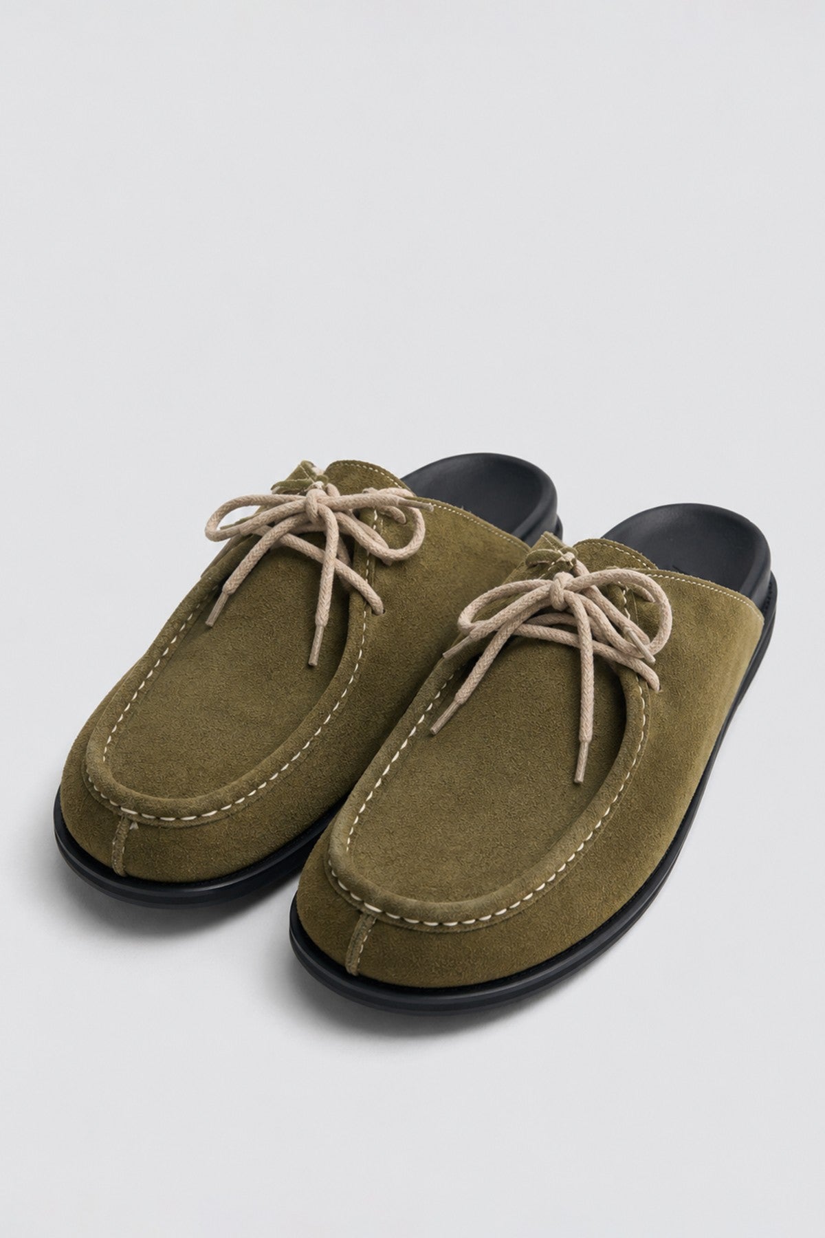 100% Suede Lace-Up Sabot