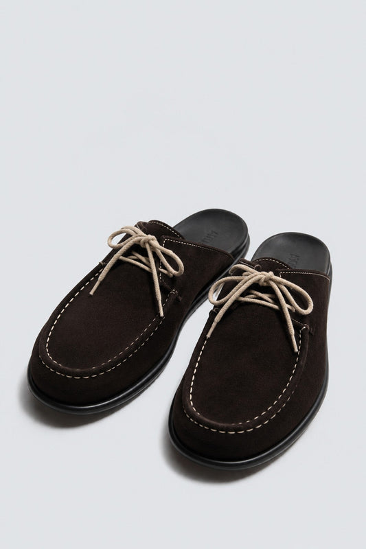 100% Suede Lace-Up Sabot