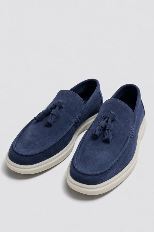 100% Suede Loafer with Tassels