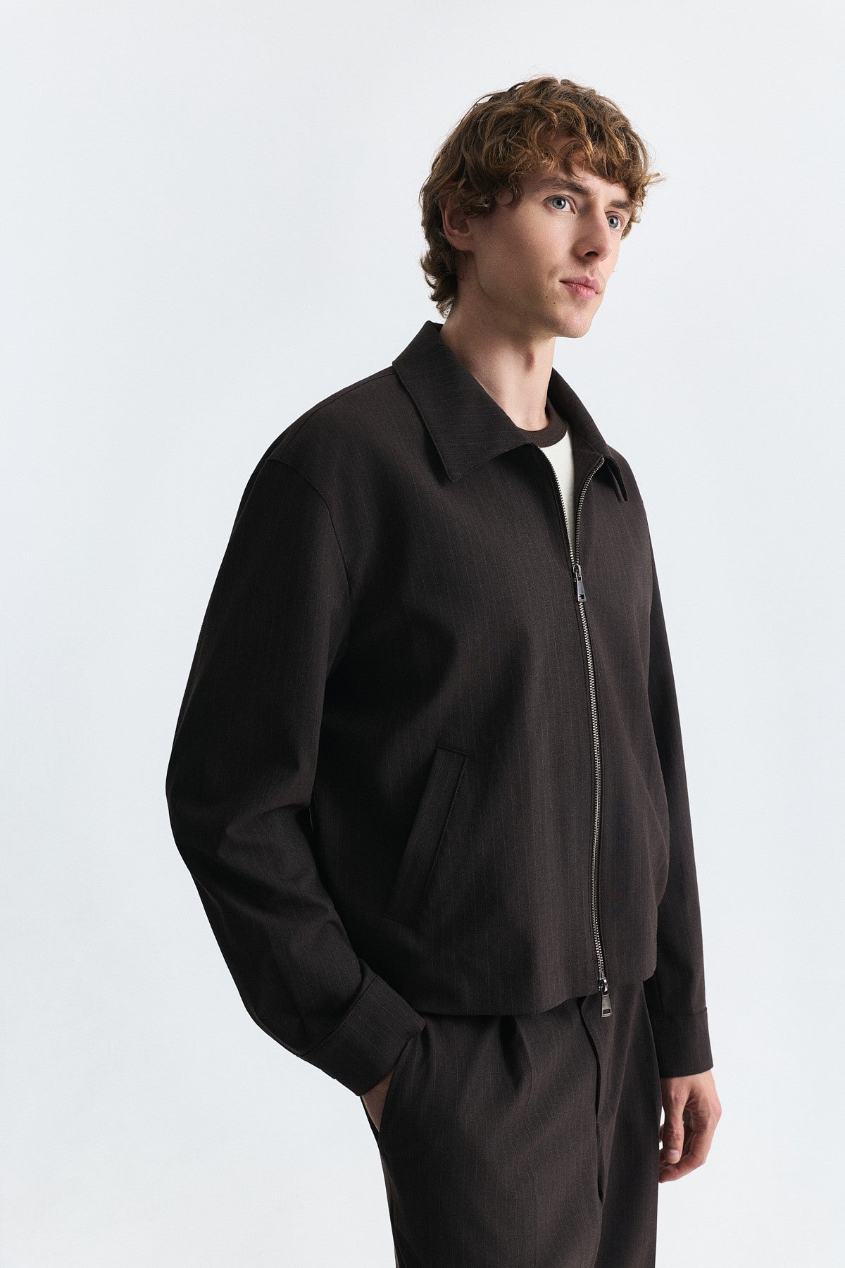 Striped Relax Fit Jacket and Pants Set