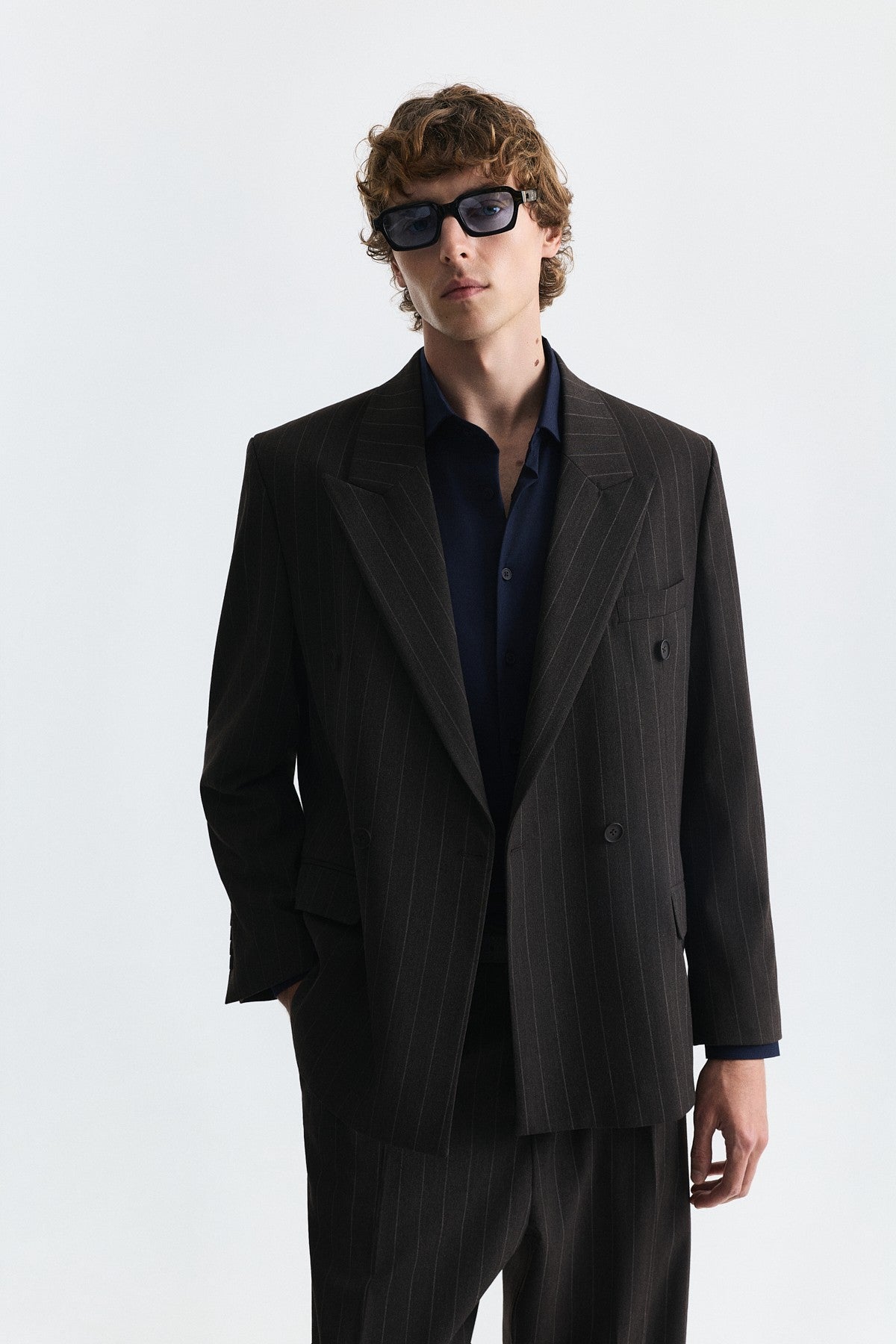 Relax Fit Striped Double-Breasted Suit