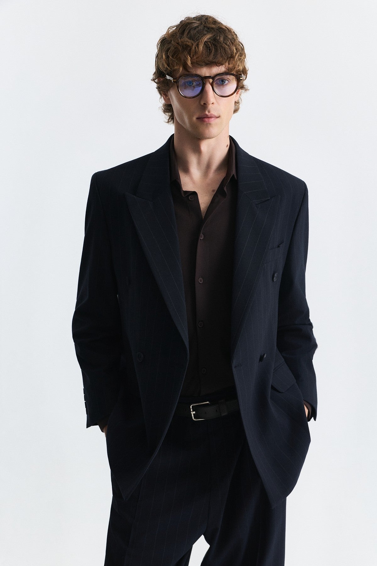 Relax Fit Striped Double-Breasted Suit
