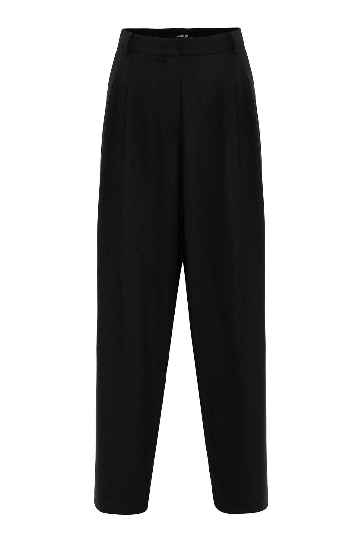 Women's High-Waisted Pants with Seam Details, Straight Fit